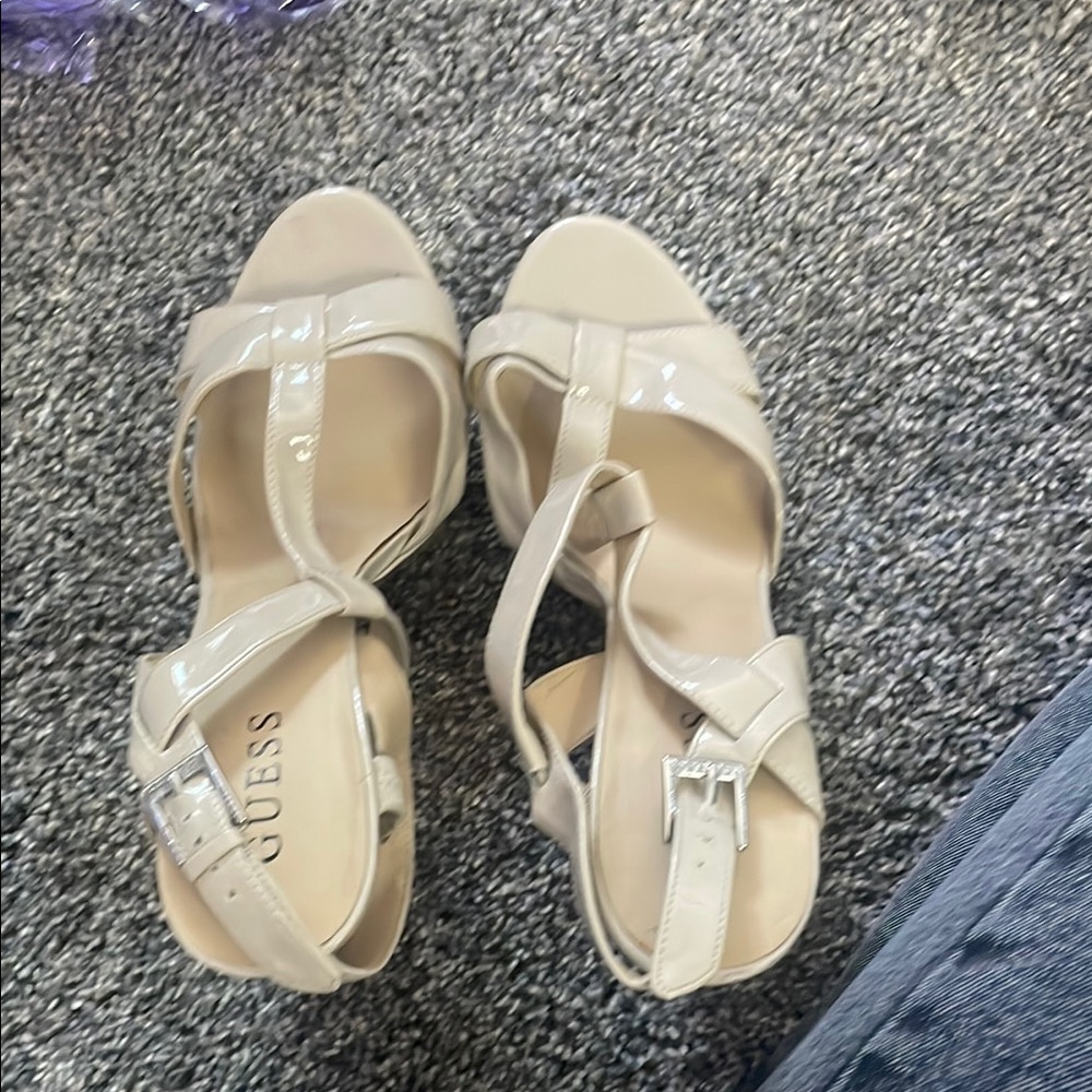 Guess Women's Beige Patent Heels